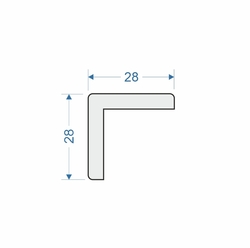 Ukončovací lišta Olše - roh 28x28 mm